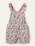 Fröhliche kurze Latzhose-Bunt, Apfelblüten