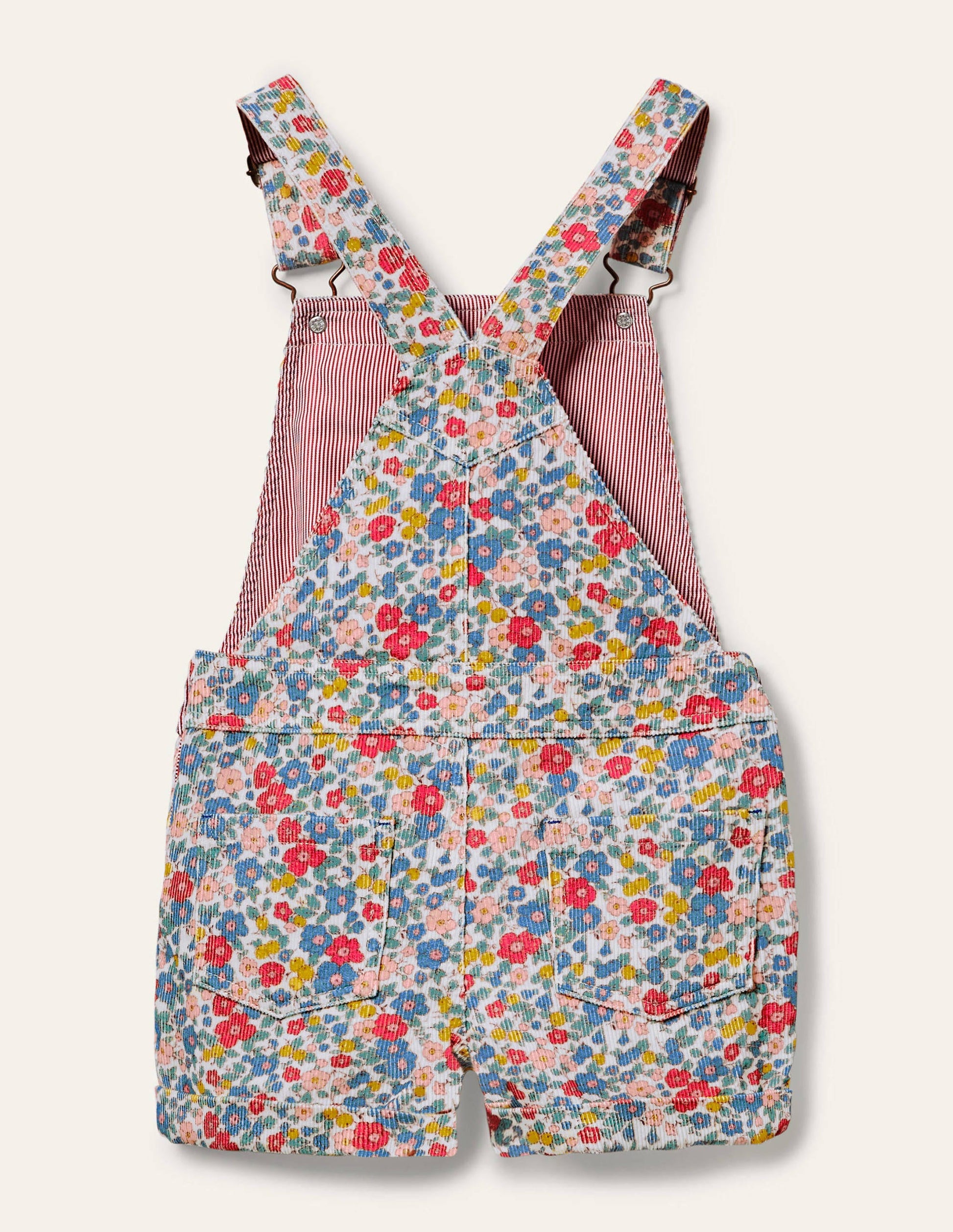 Fröhliche kurze Latzhose-Bunt, Apfelblüten-2