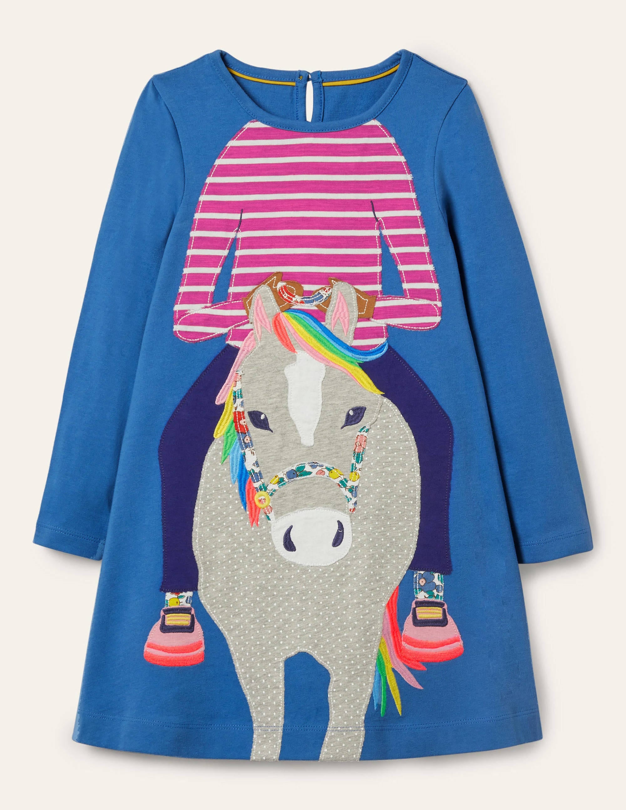 Jerseykleid mit großer Applikation-Elisabethanisches Blau, Pferd - Image 1
