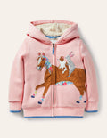 Sweat à capuche fun avec doublure douillette-Cheval rose boto
