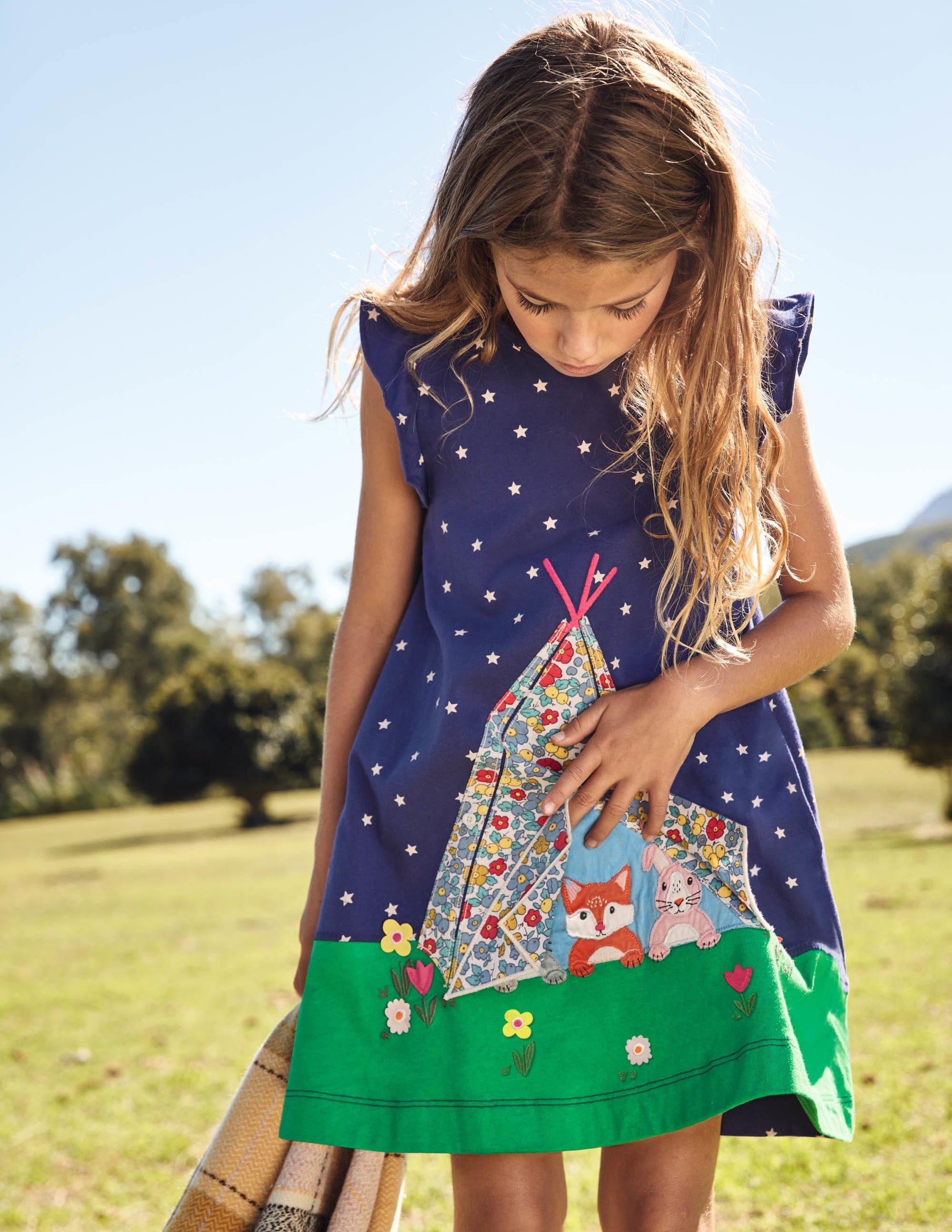 Jerseykleid mit Aufklappmotiv-Segelblau, Zelt - Image 4
