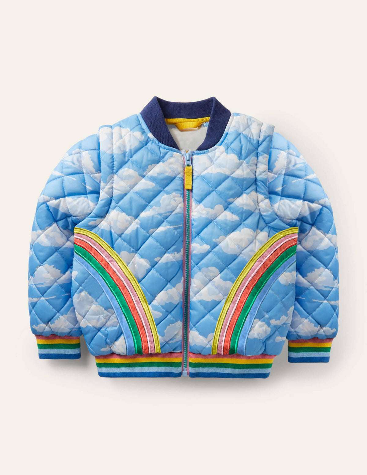 Bomberjacke mit Wolkenmotiv-Surfbrett-Blau, Wolken - Image 1