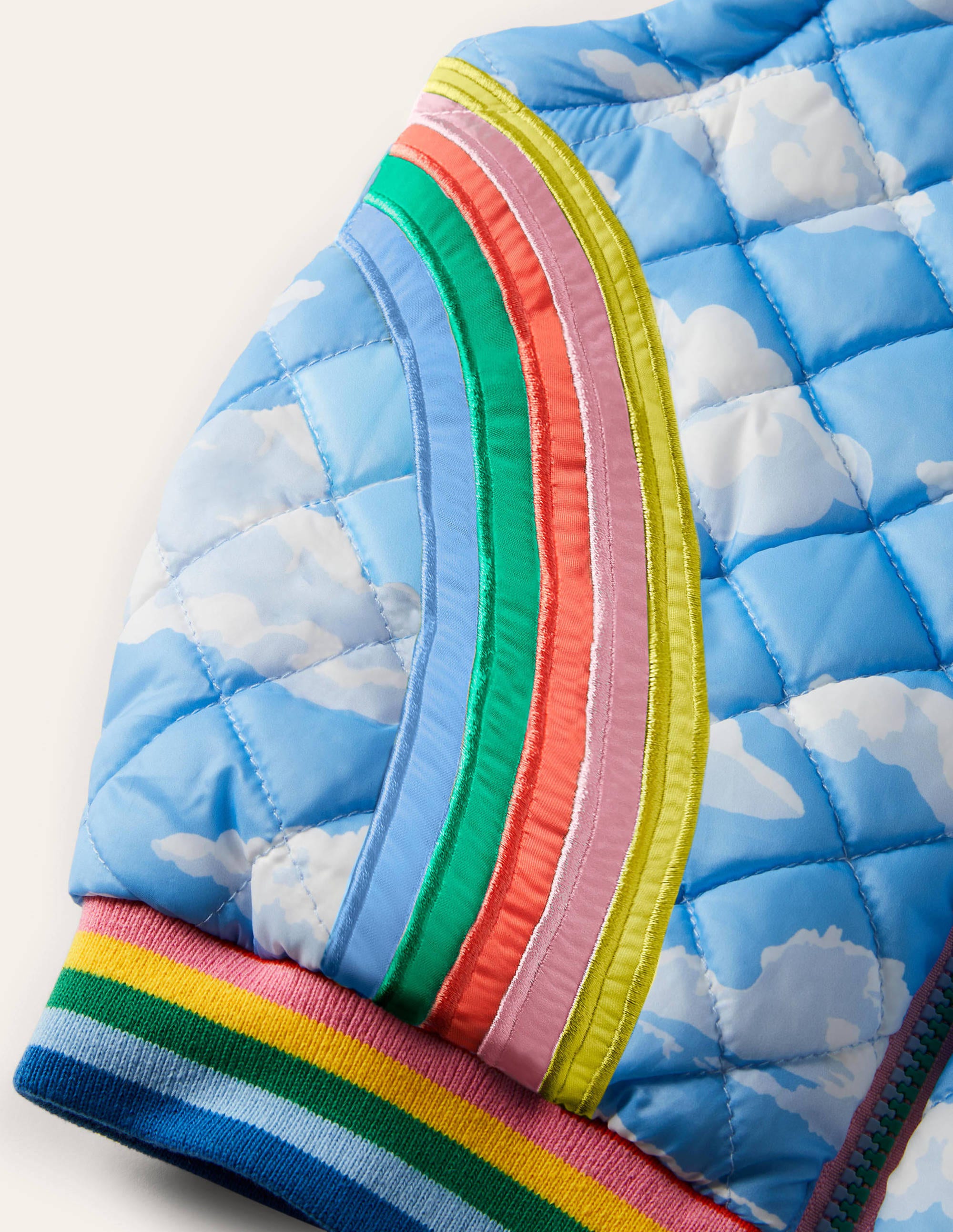 Bomberjacke mit Wolkenmotiv-Surfbrett-Blau, Wolken - Image 3