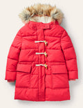 Lange Jacke mit Wattierung-Rockabilly-Rot