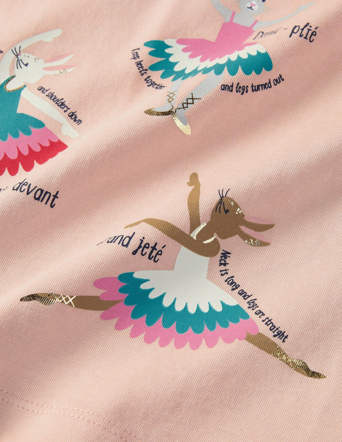 T-Shirt mit lustigen Fakten-Provence-Altrosa, Ballerinas-3