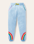 Gemütliche Jogginghose mit Applikation-Hellblau Meliert, Regenbogen