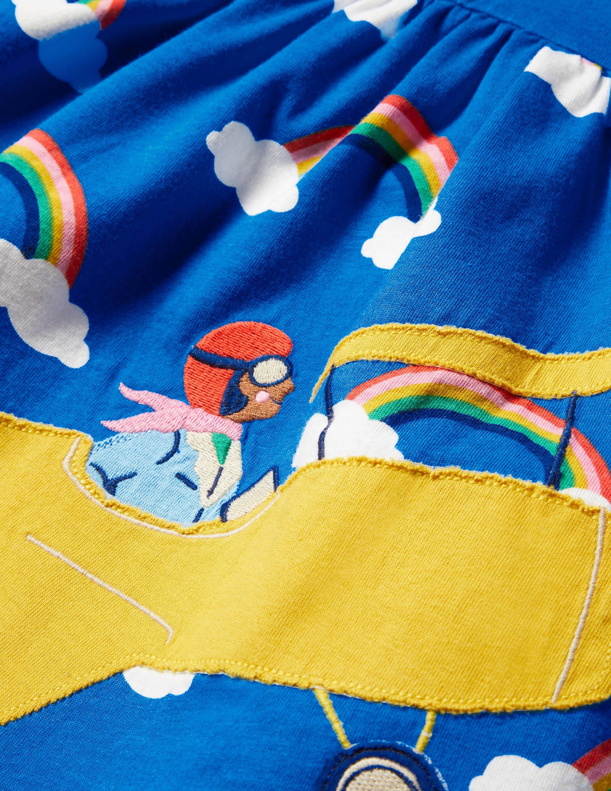 Fröhliches Kleid mit Applikation-Marokkoblau, Regenbogen mit Wolken - Image 3