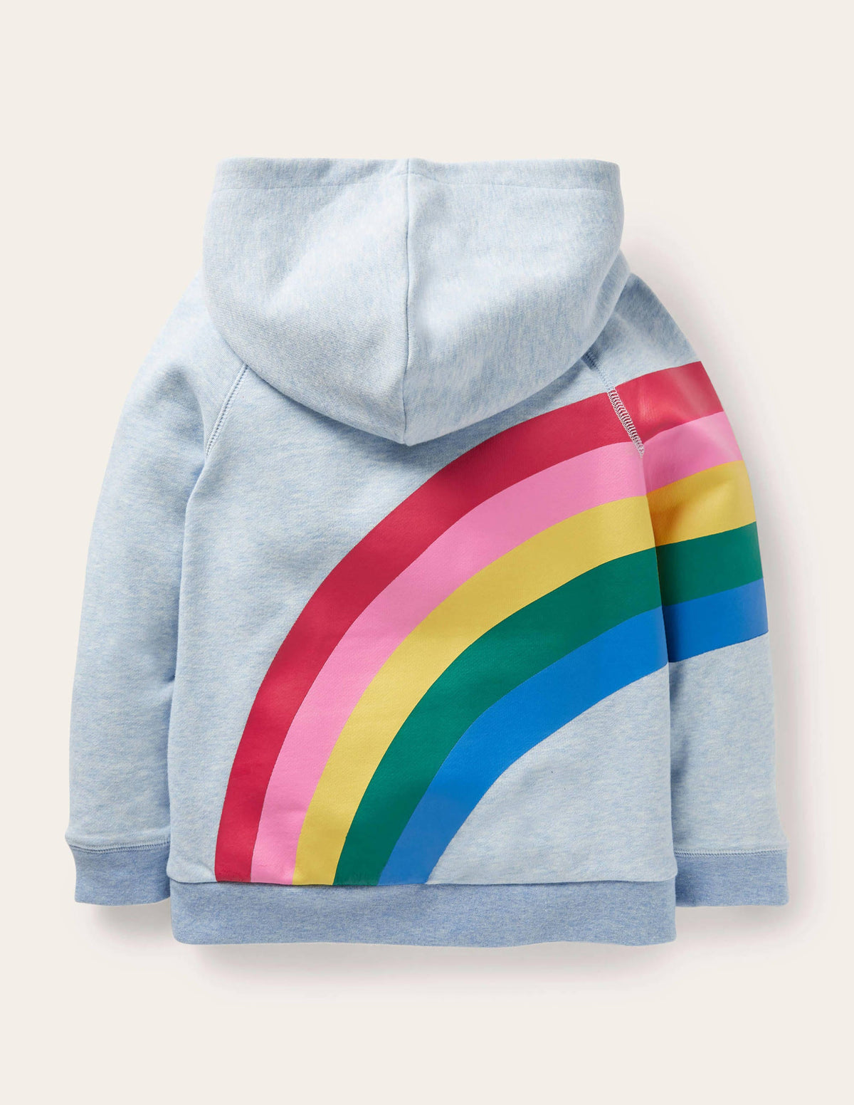 Sweat à capuche à appliqué-Arc-en-ciel chiné bleu clair - Image 2