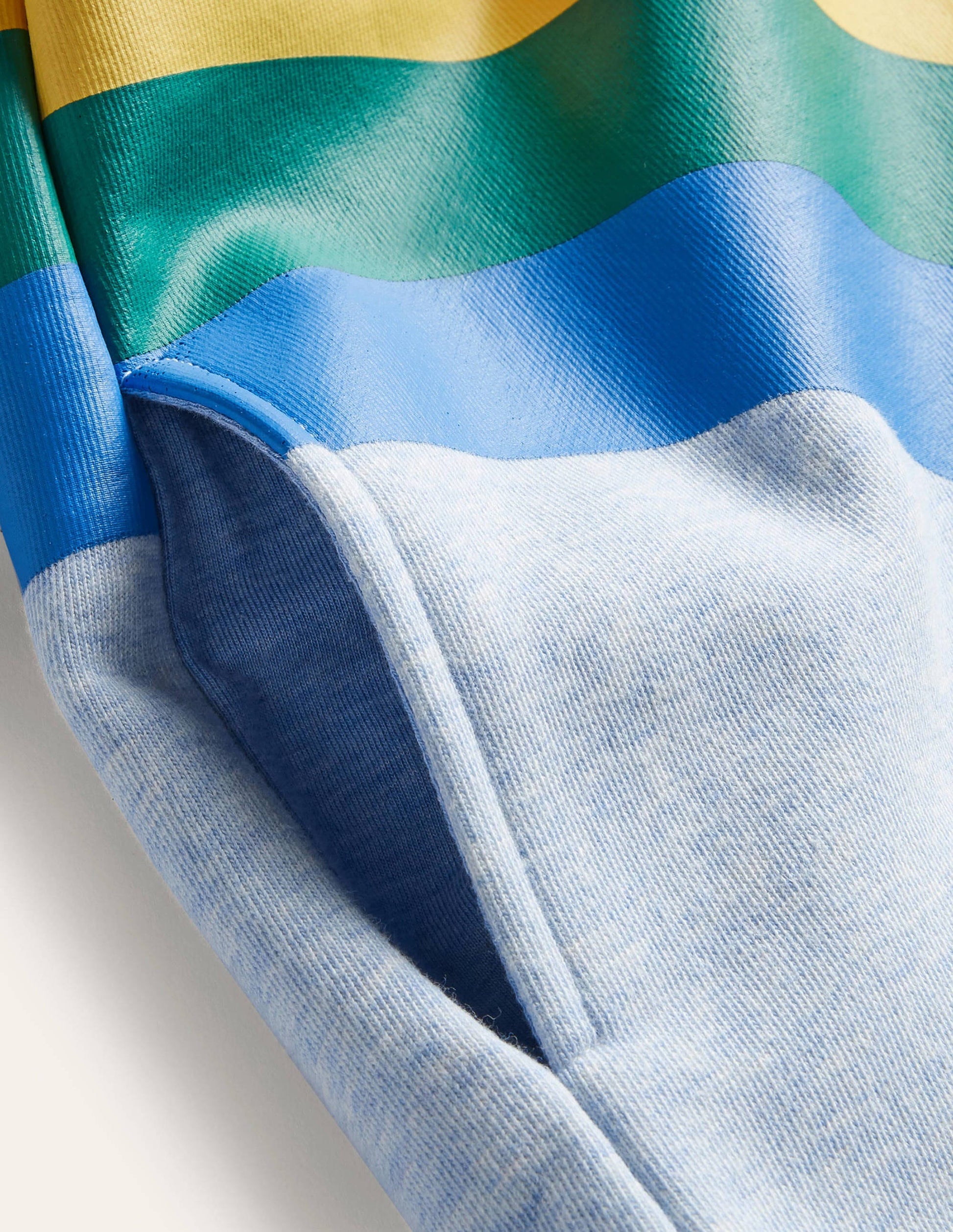 Sweat à capuche à appliqué-Arc-en-ciel chiné bleu clair-3