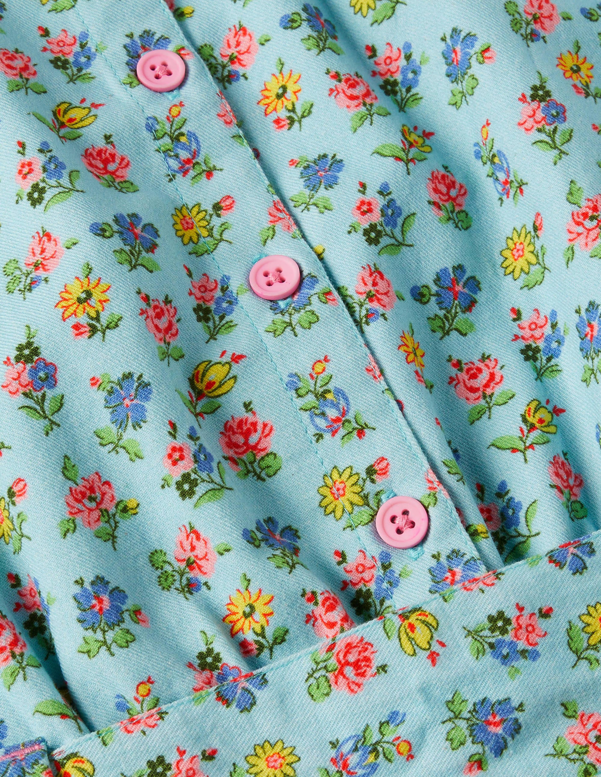 Woven Floral Jumpsuit-Blue Patchwork Floral - Image 3
