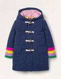 Dufflecoat aus Wolle mit Regenbogenbündchen-Schuluniform-Navy