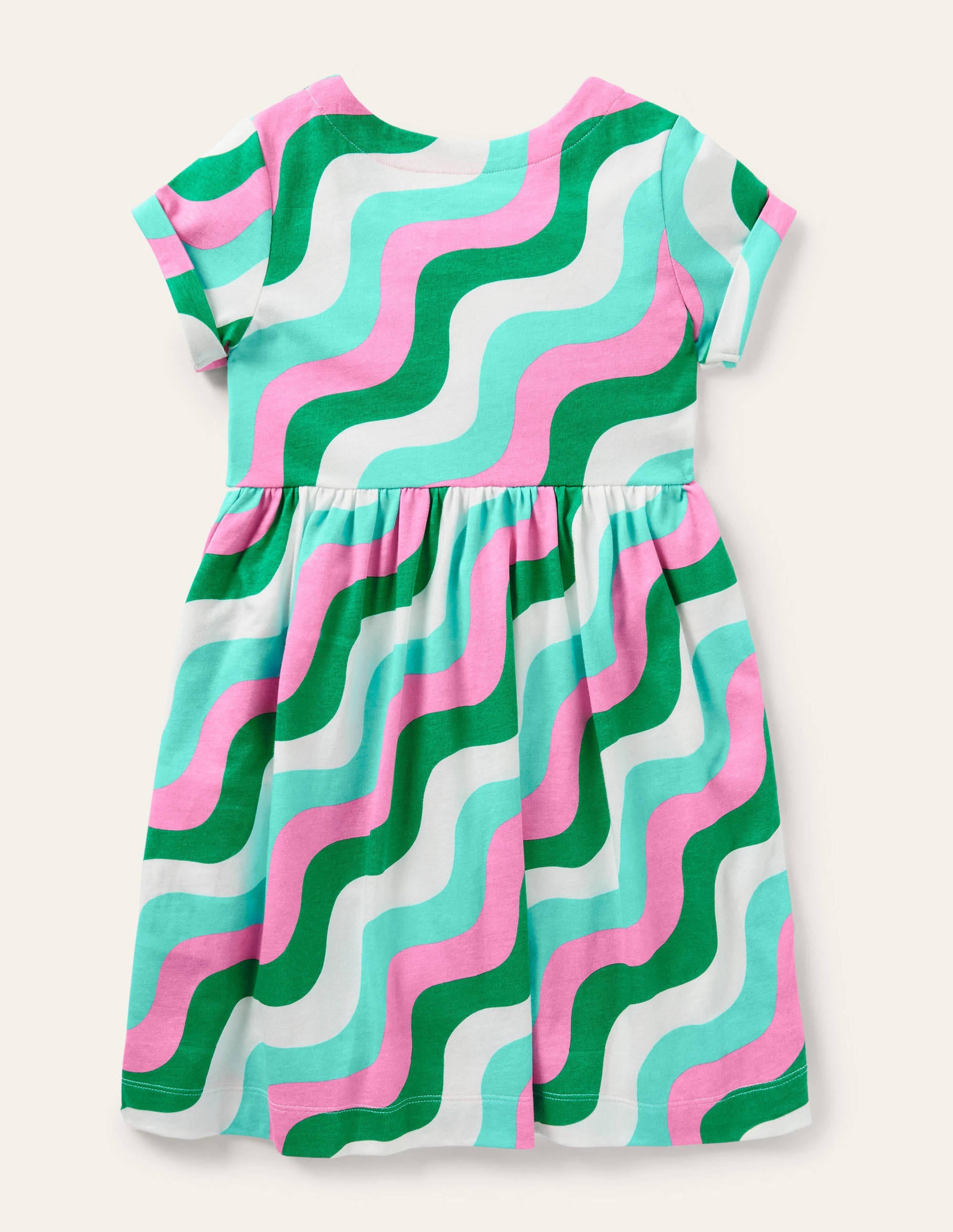 Robe fun en jersey-Vague vert printemps - Image 2