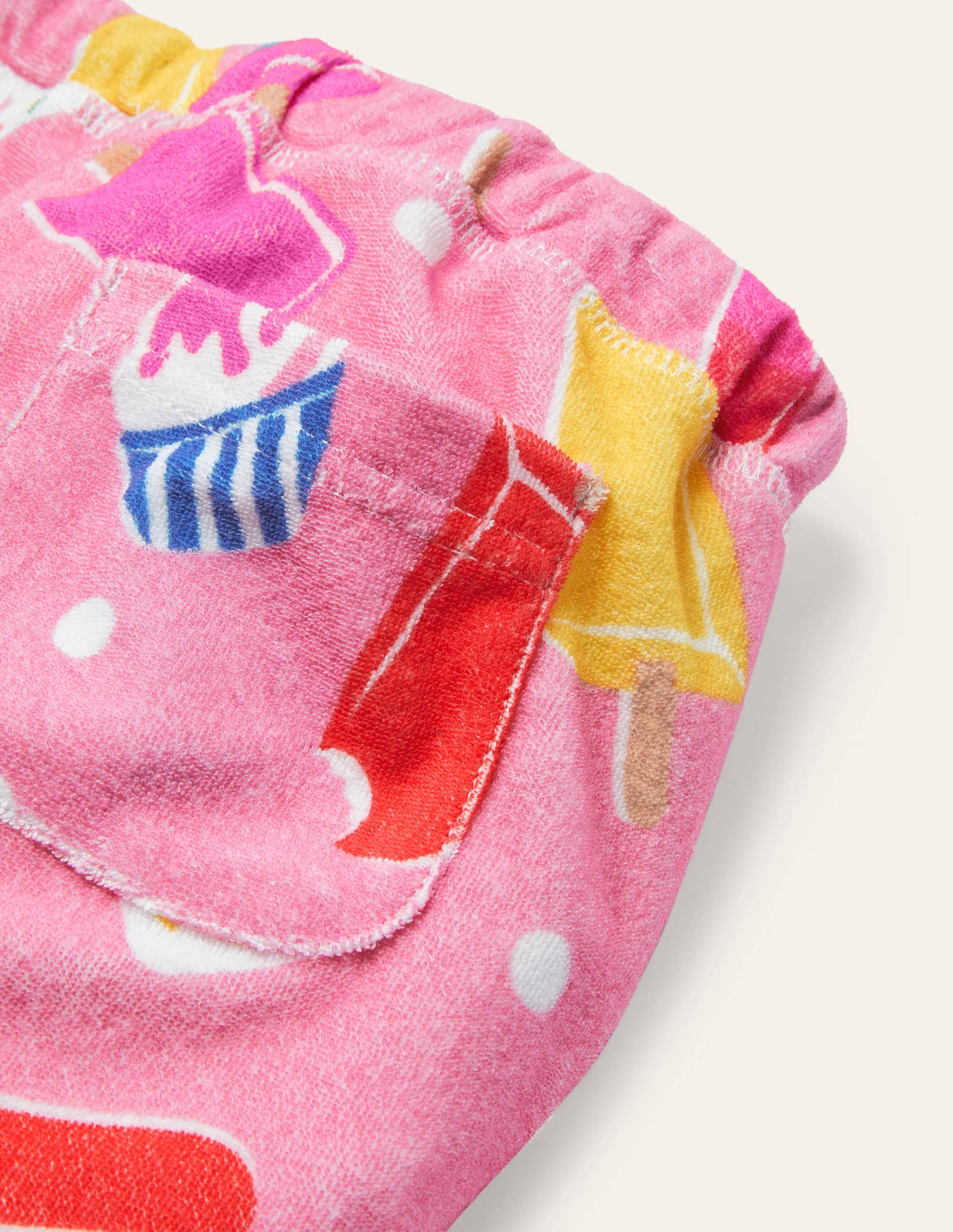 Frottee-Shorts-Hellrosa, Eiscreme/Getupft - Image 3