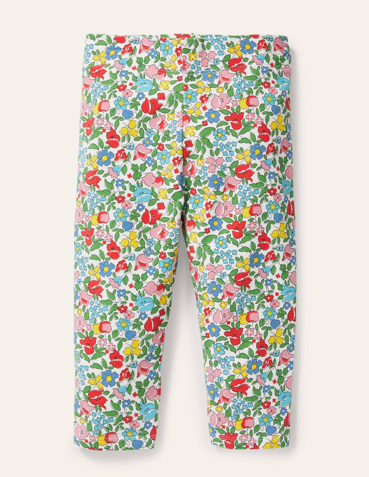 Fröhliche 7/8-Leggings-Bunt, Filigranes Vintage-Blumenmuster-1