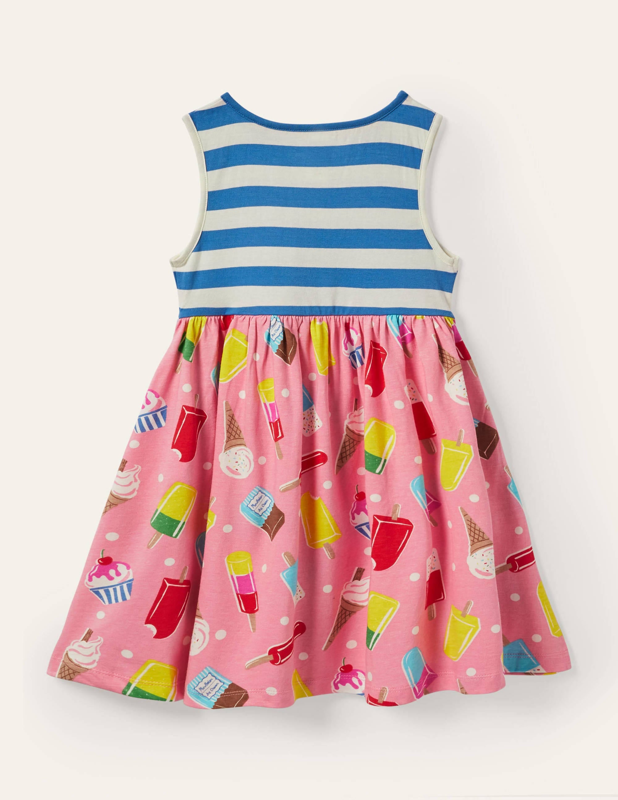 Jerseystufenkleid mit Mustermix-Hellrosa, Eiscreme/Getupft - Image 2