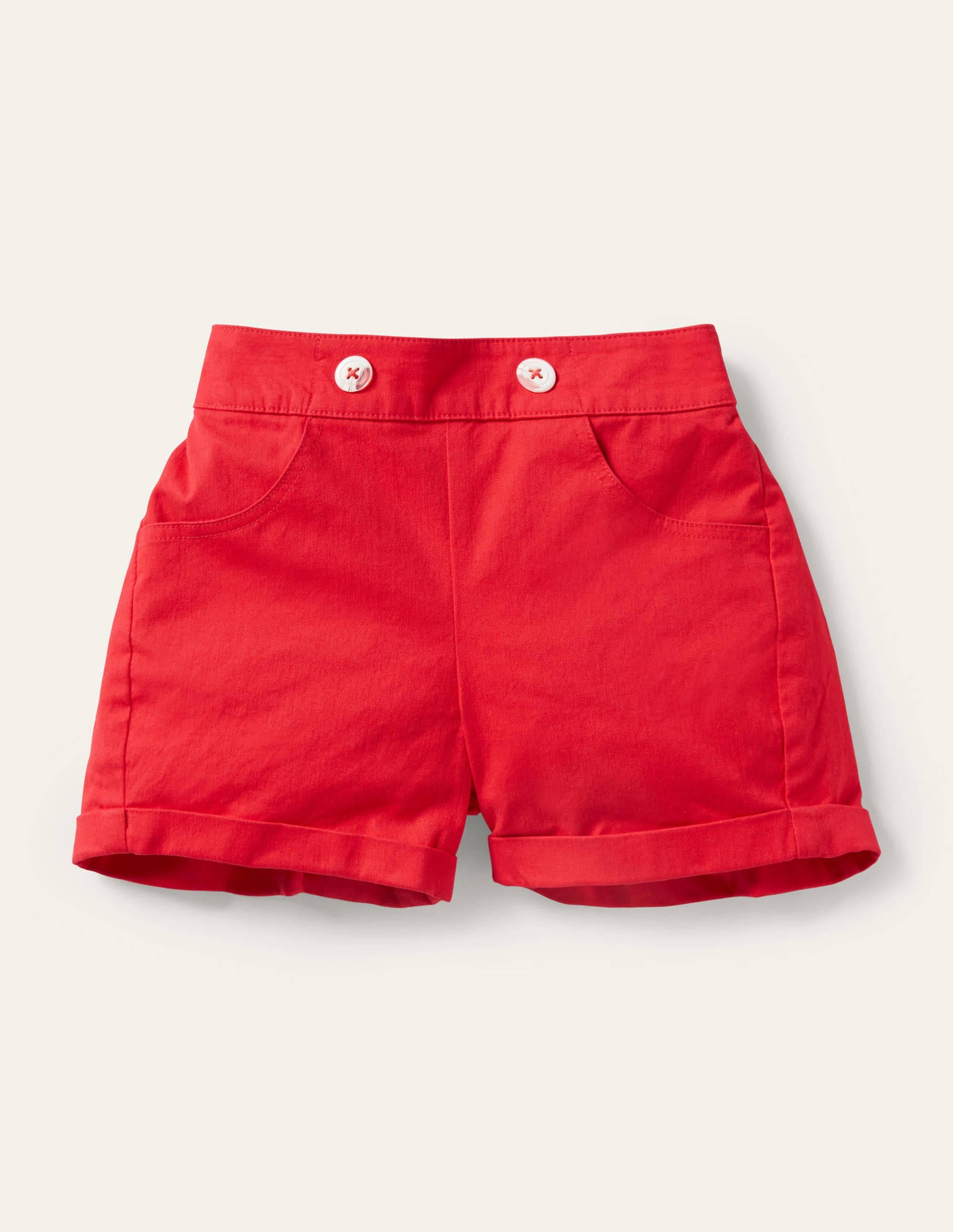 Shorts mit Knopfdetail-Erdbeerkuchenrot - Image 1