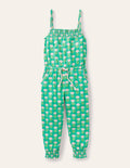 Jersey-Jumpsuit mit Quastenband-Tropisches Grün