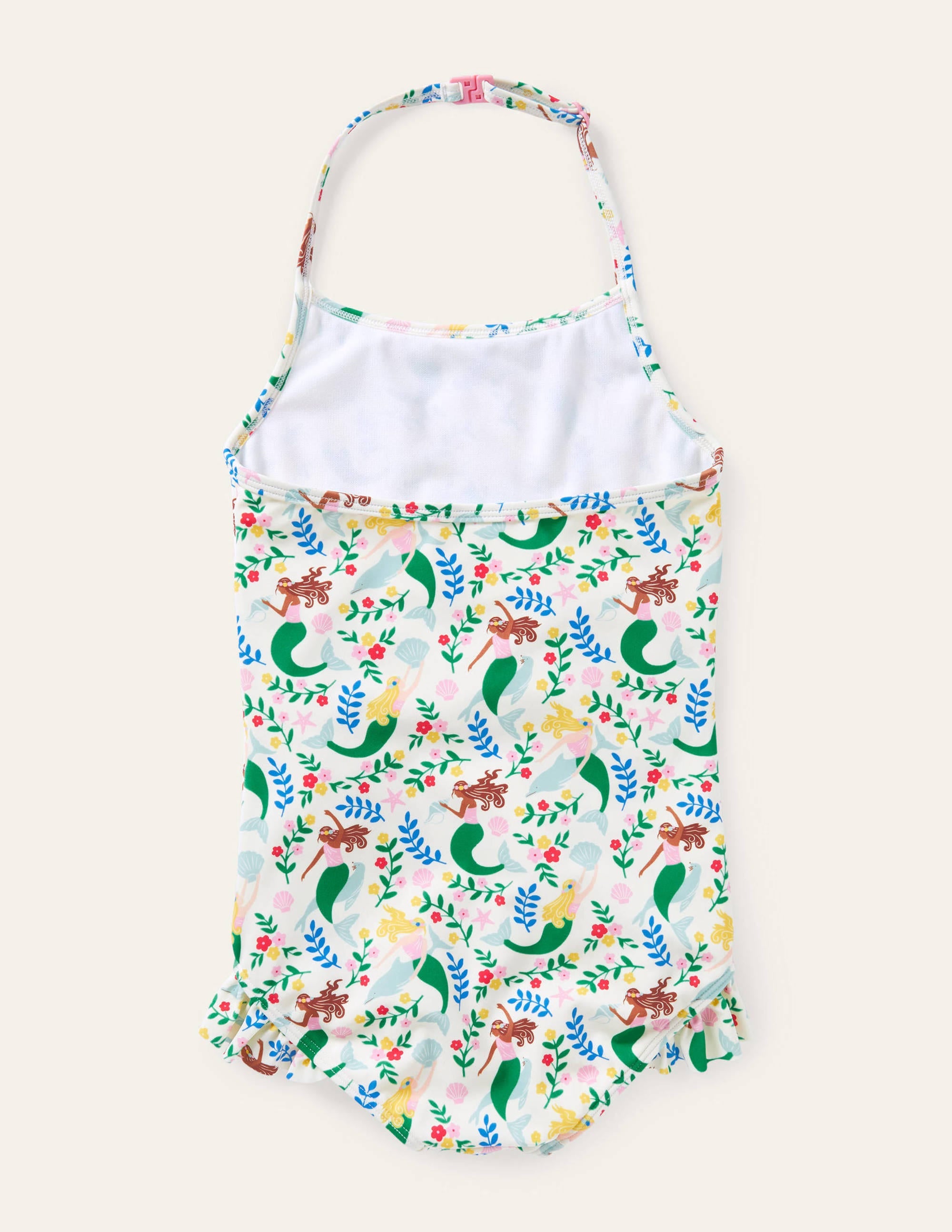 Neckholder-Badeanzug-Naturweiß, Meerjungfrauen-Garten - Image 2