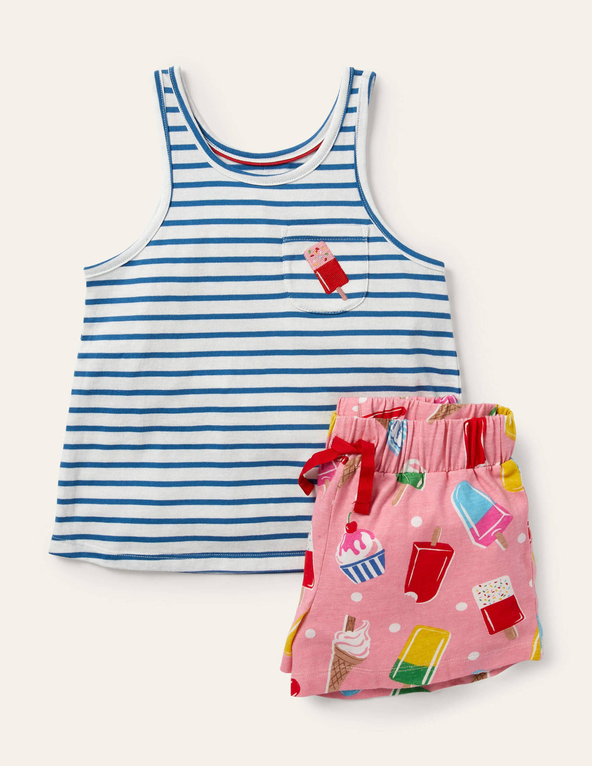 Pyjama fun avec poche-Pois et glace limonade rose-1