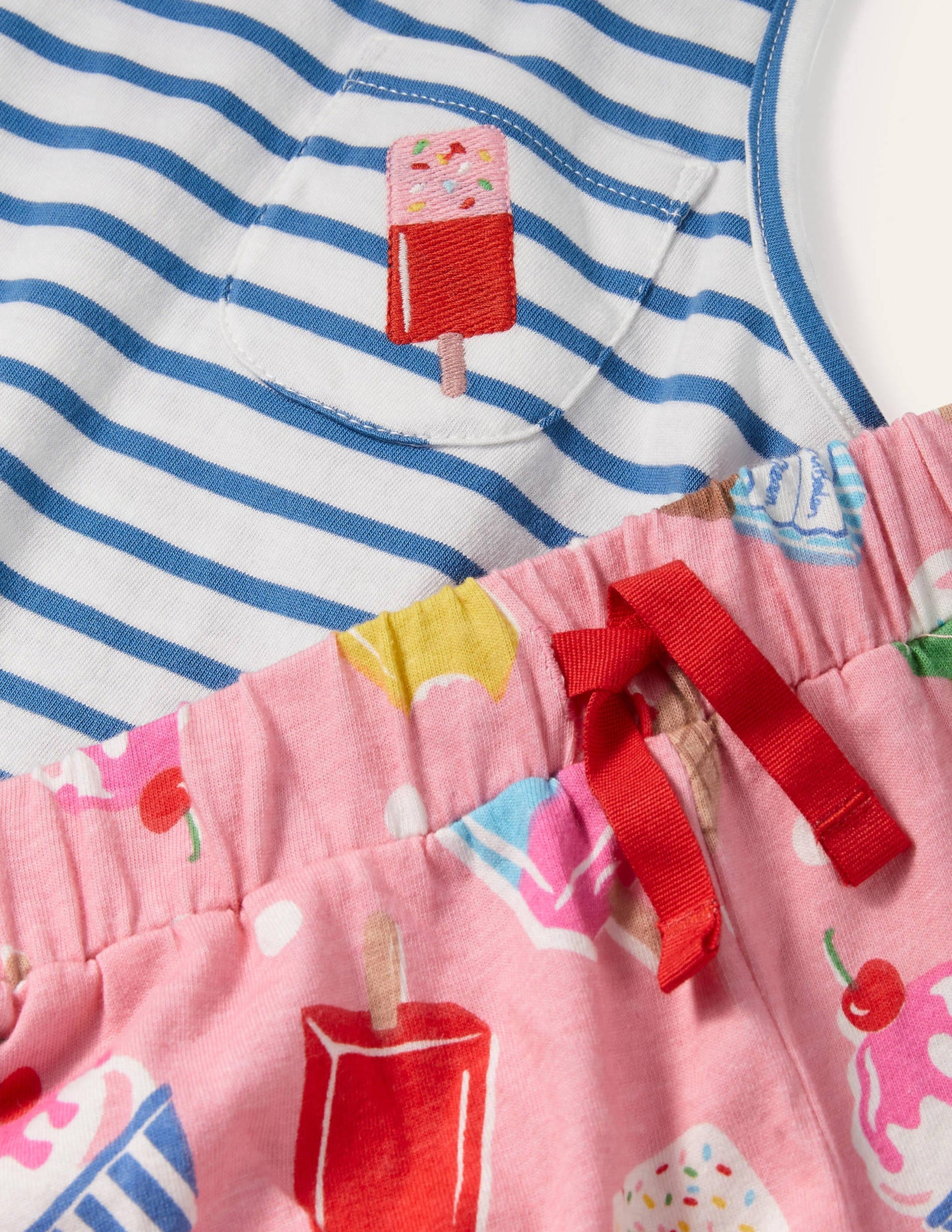 Pyjama fun avec poche-Pois et glace limonade rose-3