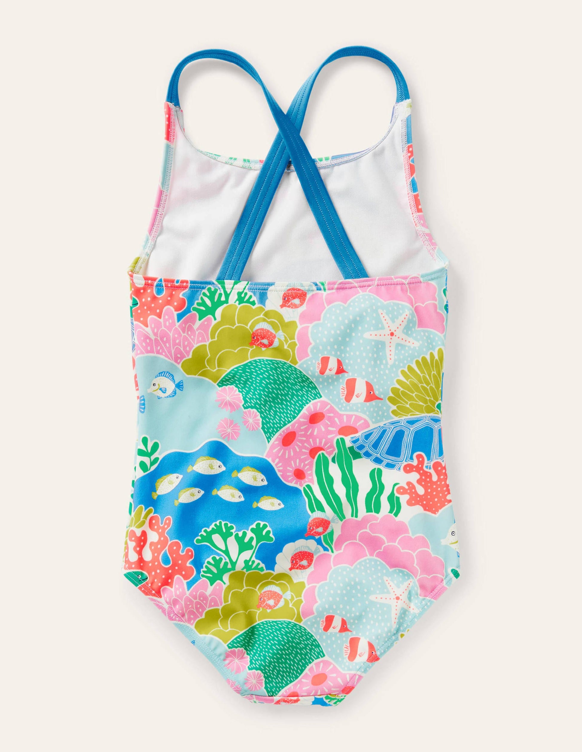 Maillot de bain imprimé croisé dans le dos-Récif de corail multi-2