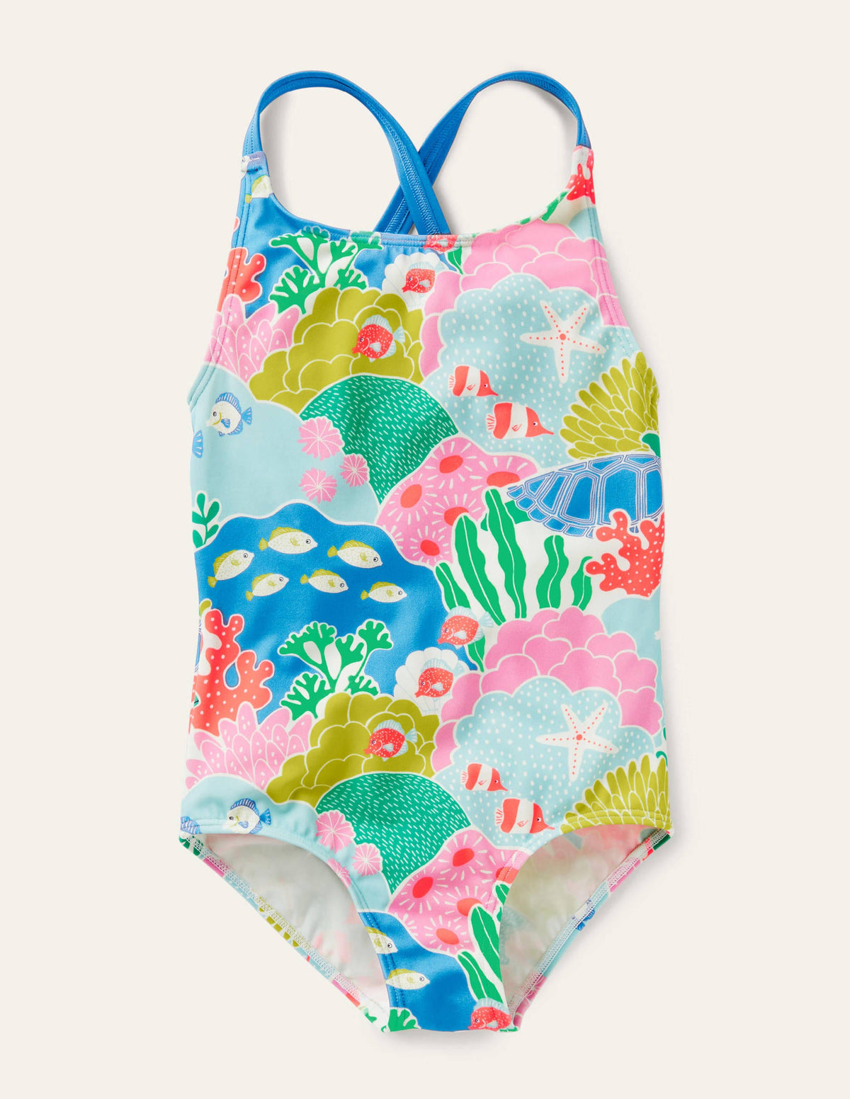 Maillot de bain imprimé croisé dans le dos-Récif de corail multi - Image 1