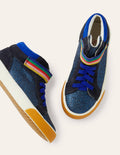 Hochgeschnittene Glitzerschuhe-Blitzblau, Glitzer
