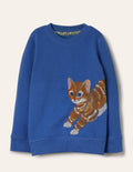 Sweat à super surpiqûres-Chaton bleu élisabéthain