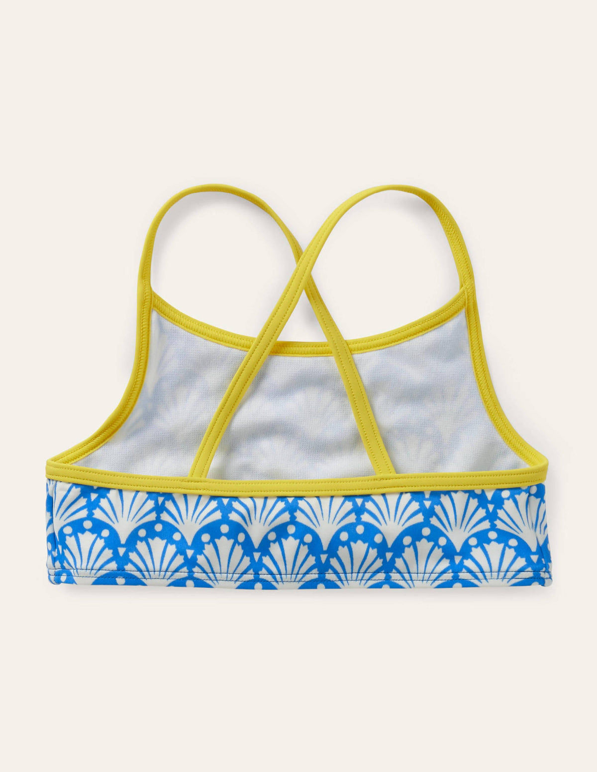 Gemustertes Bikini-Oberteil-Poolblau, Geometrisches Korallenmuster - Image 2