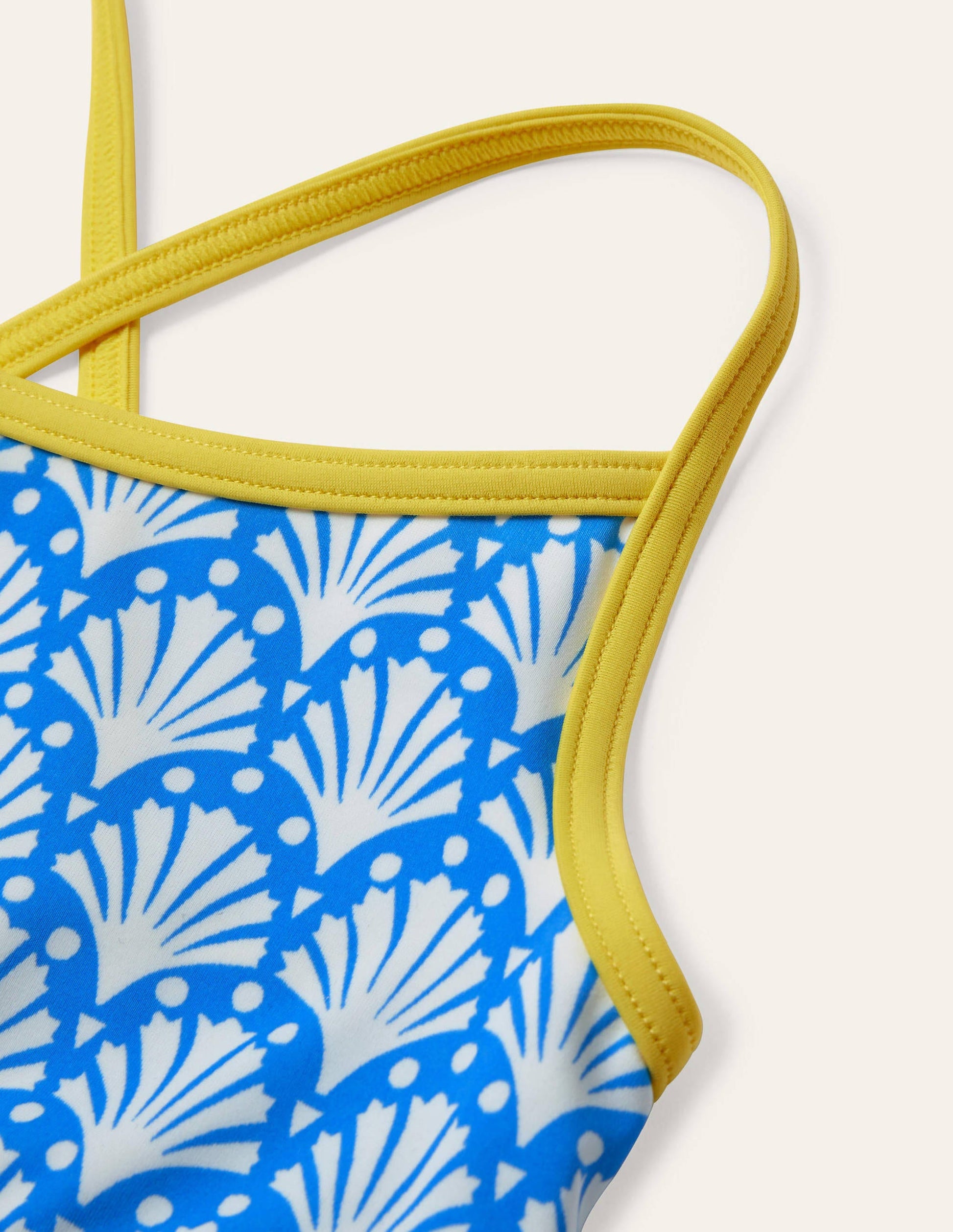Gemustertes Bikini-Oberteil-Poolblau, Geometrisches Korallenmuster-3