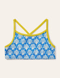 Gemustertes Bikini-Oberteil-Poolblau, Geometrisches Korallenmuster