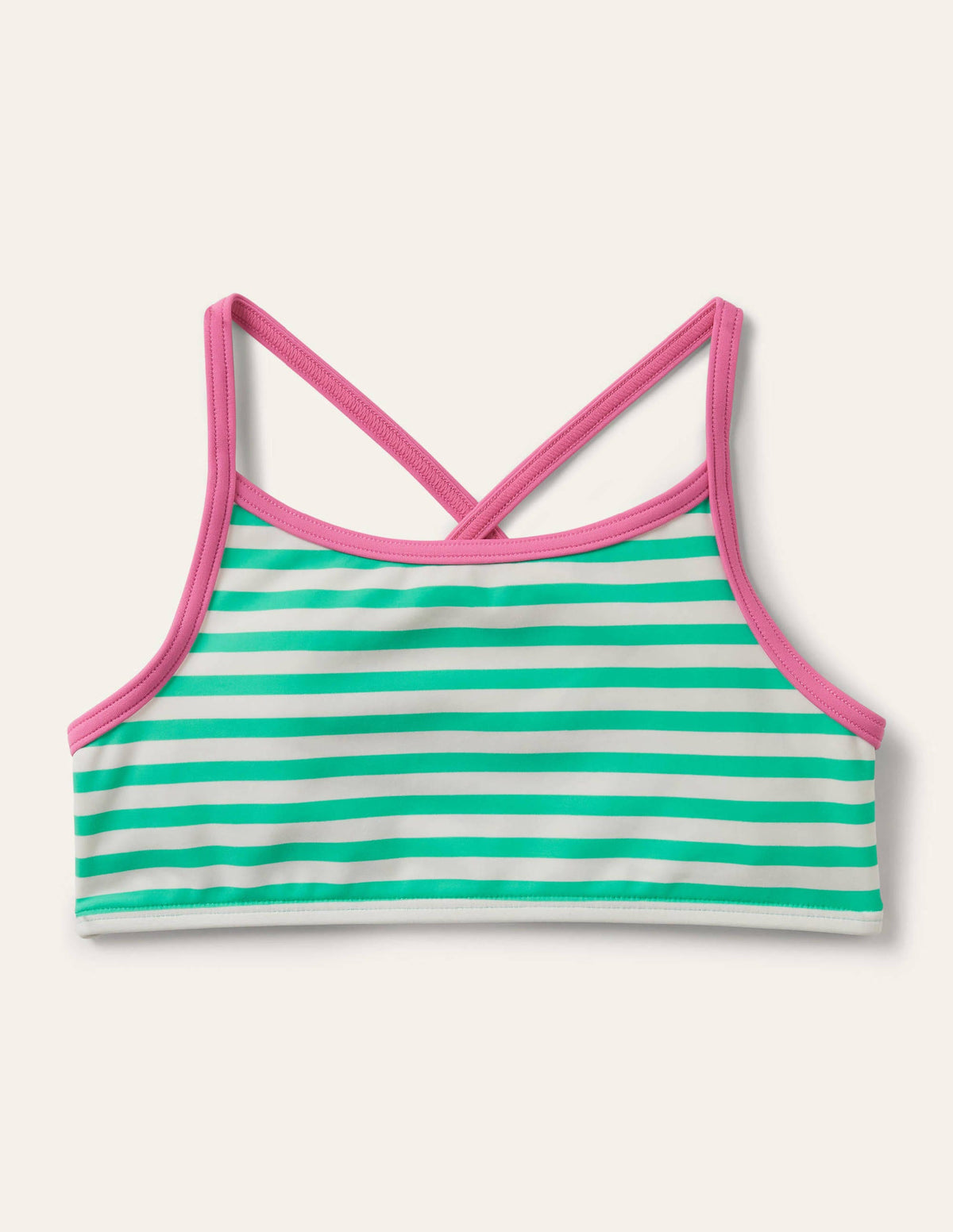 Patterned Bikini Top-Light Green/ Ivory - Image 1