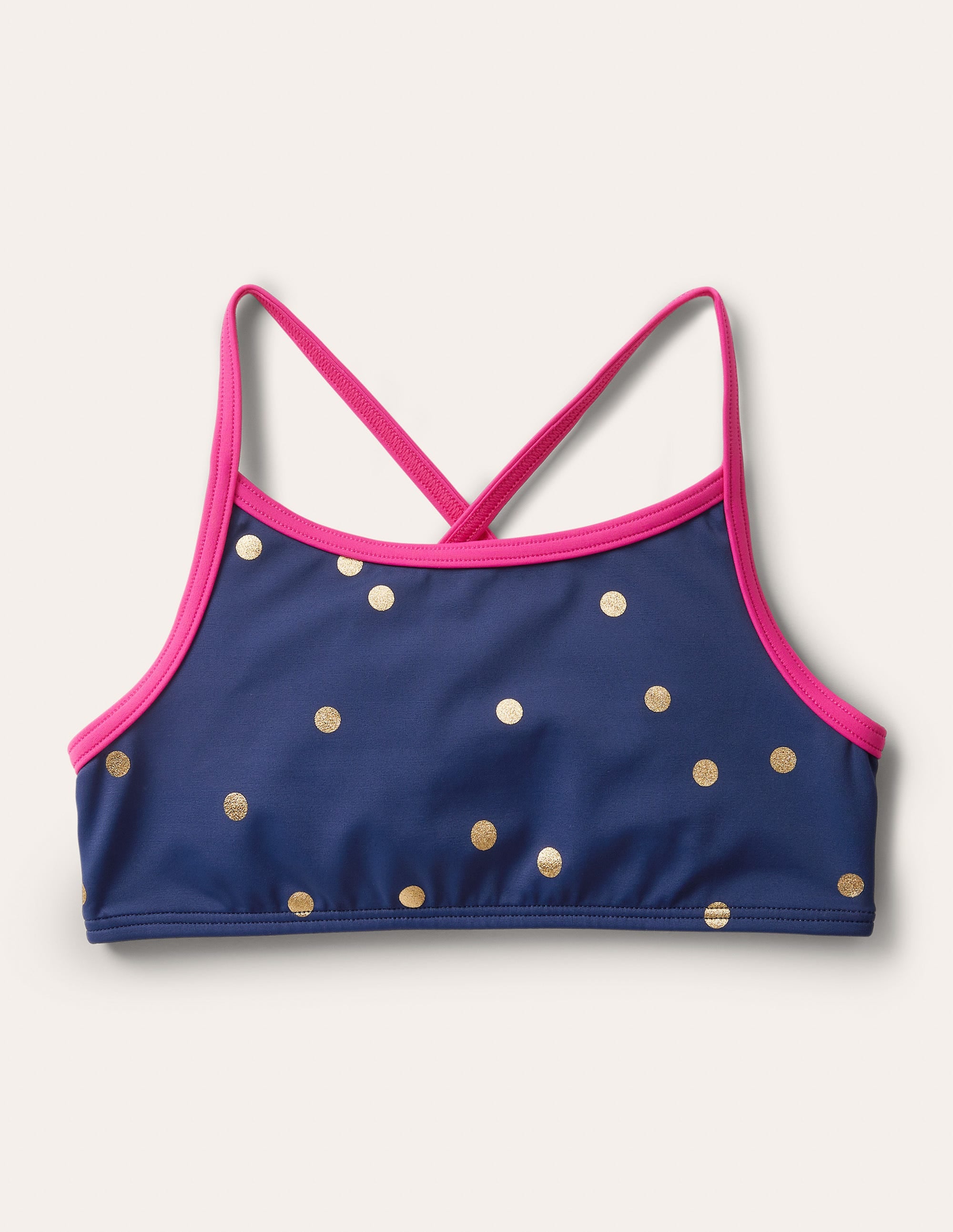 Patterned Bikini Top-Deep Sea Blue Foil Spot - Image 1