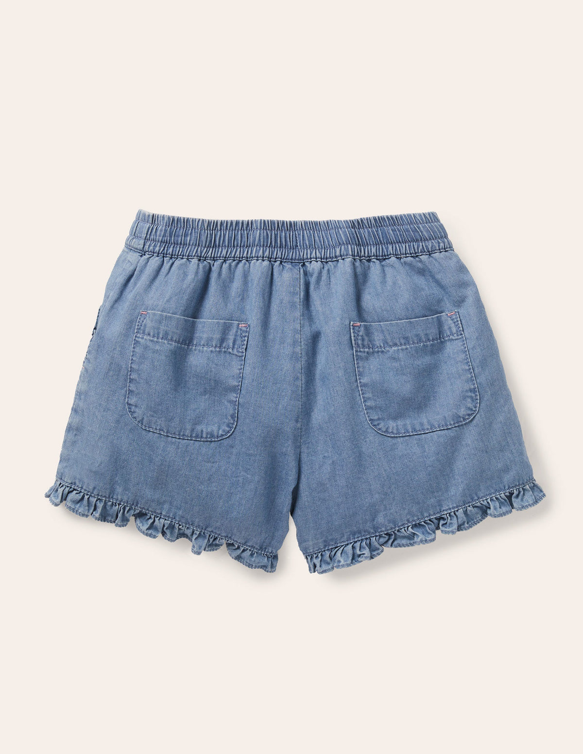 Shorts mit gerüschtem Saum-Faux-Uni - Image 2