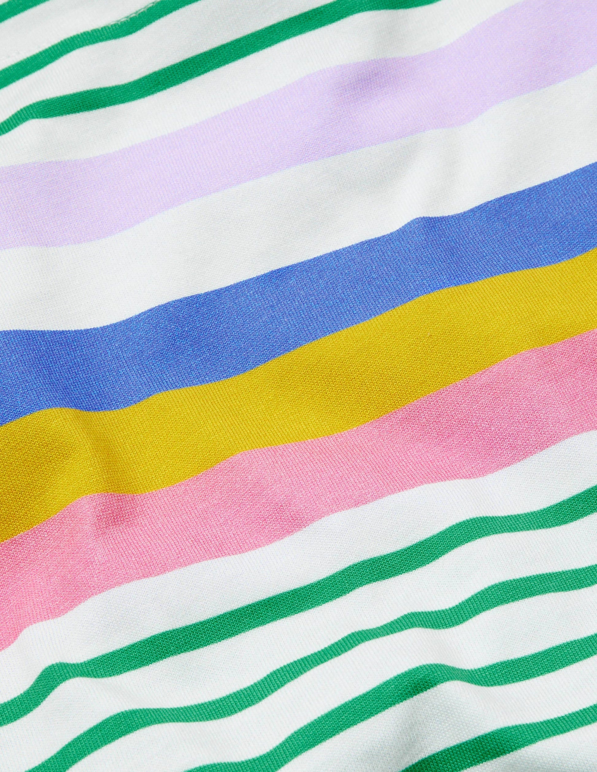 Kurzärmliges Bretonshirt-Baumgrün/Flieder, Regenbogen-3