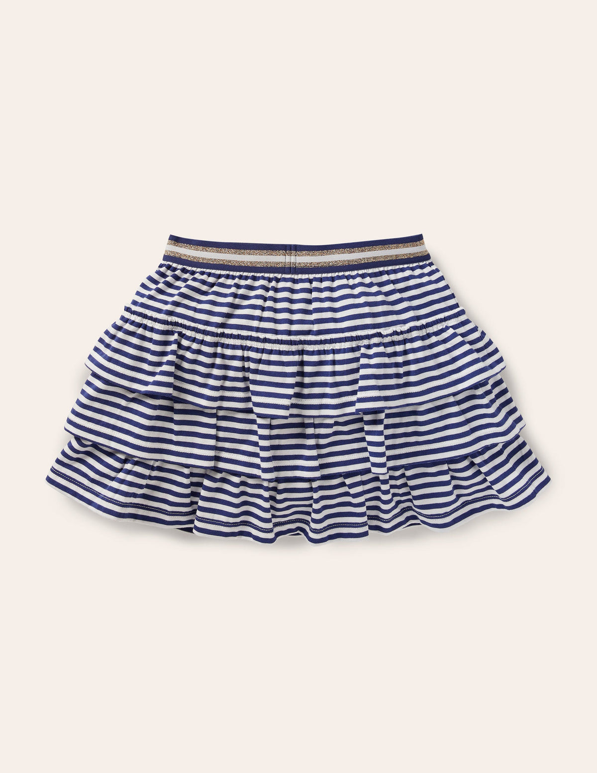 Jersey-Skort mit Rüschen-Dunkles Segelblau/Weiß-2