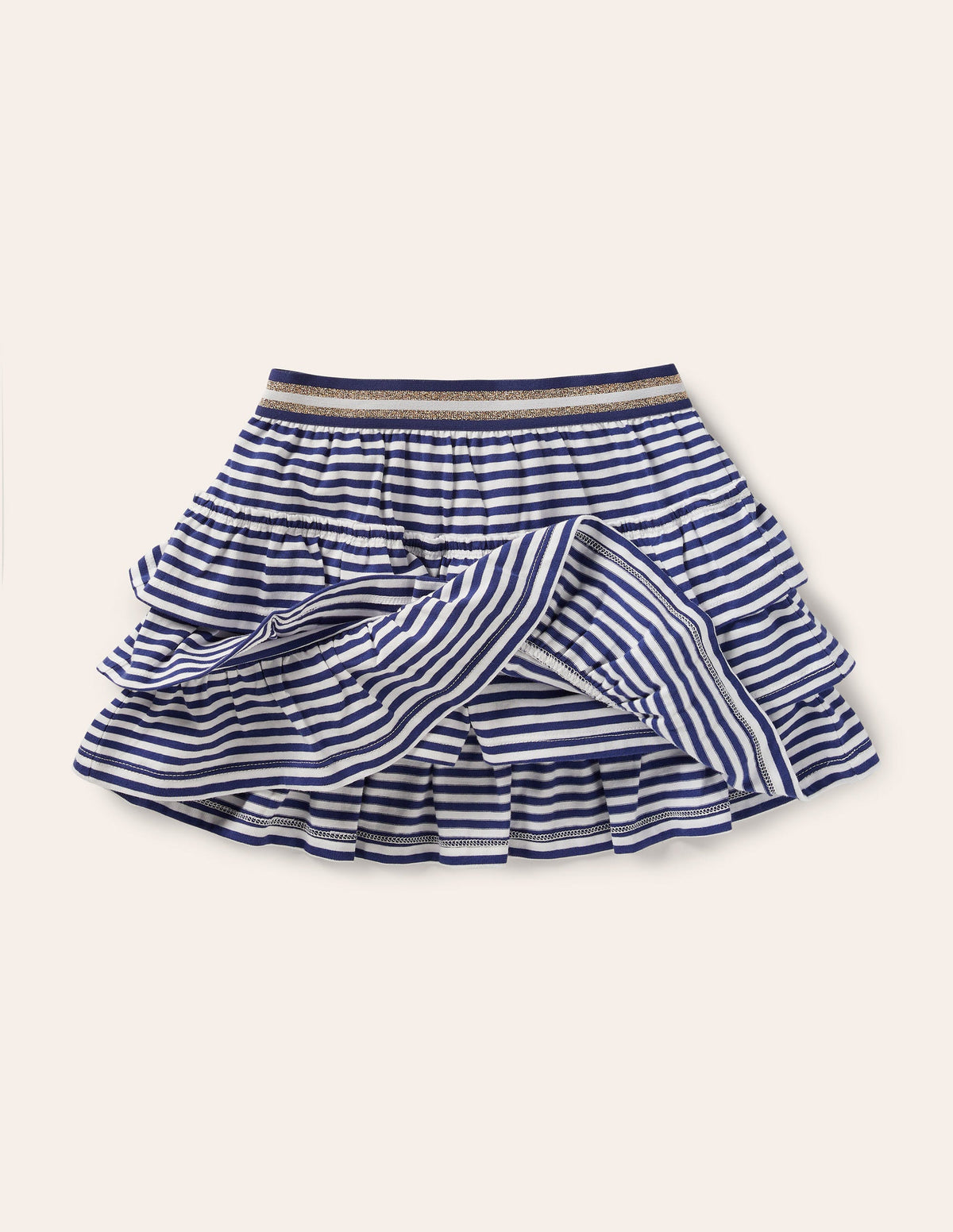 Jersey-Skort mit Rüschen-Dunkles Segelblau/Weiß - Image 4