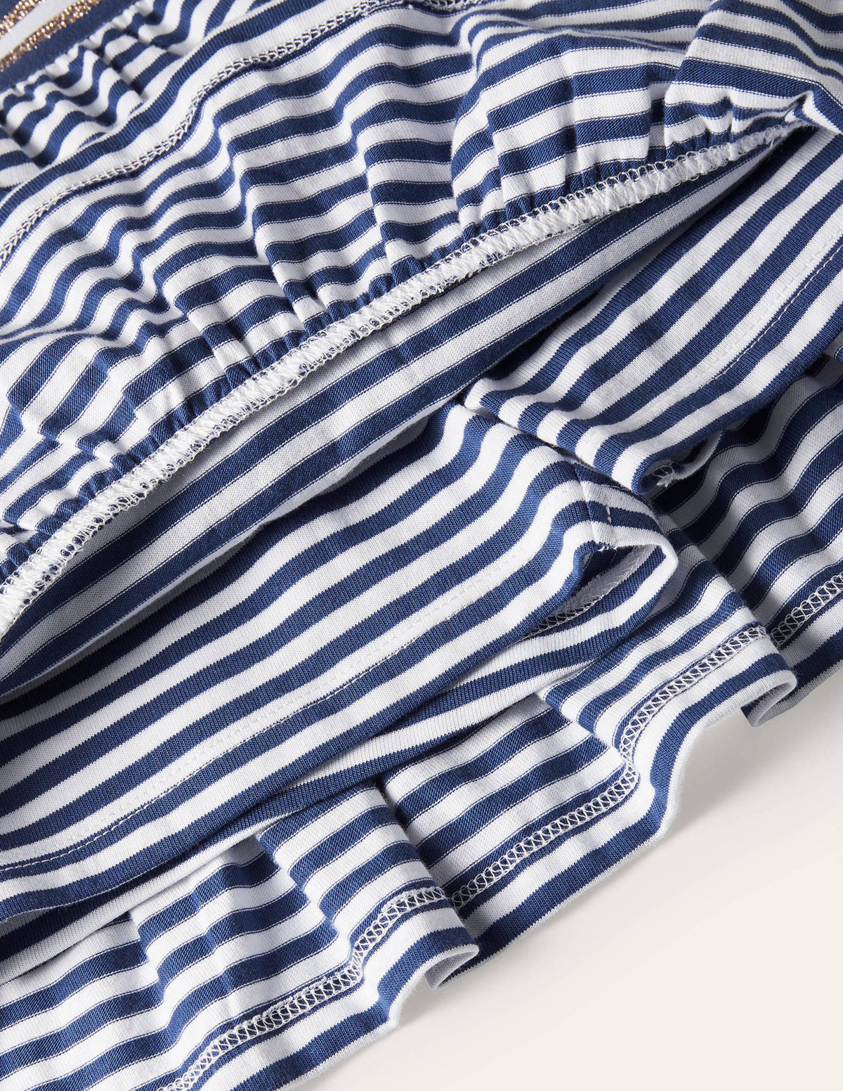 Jersey-Skort mit Rüschen-Indigoblau/Weiß - Image 3