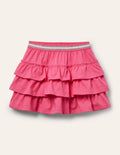 Jersey Ruffle Skort-Bright Camellia Pink
