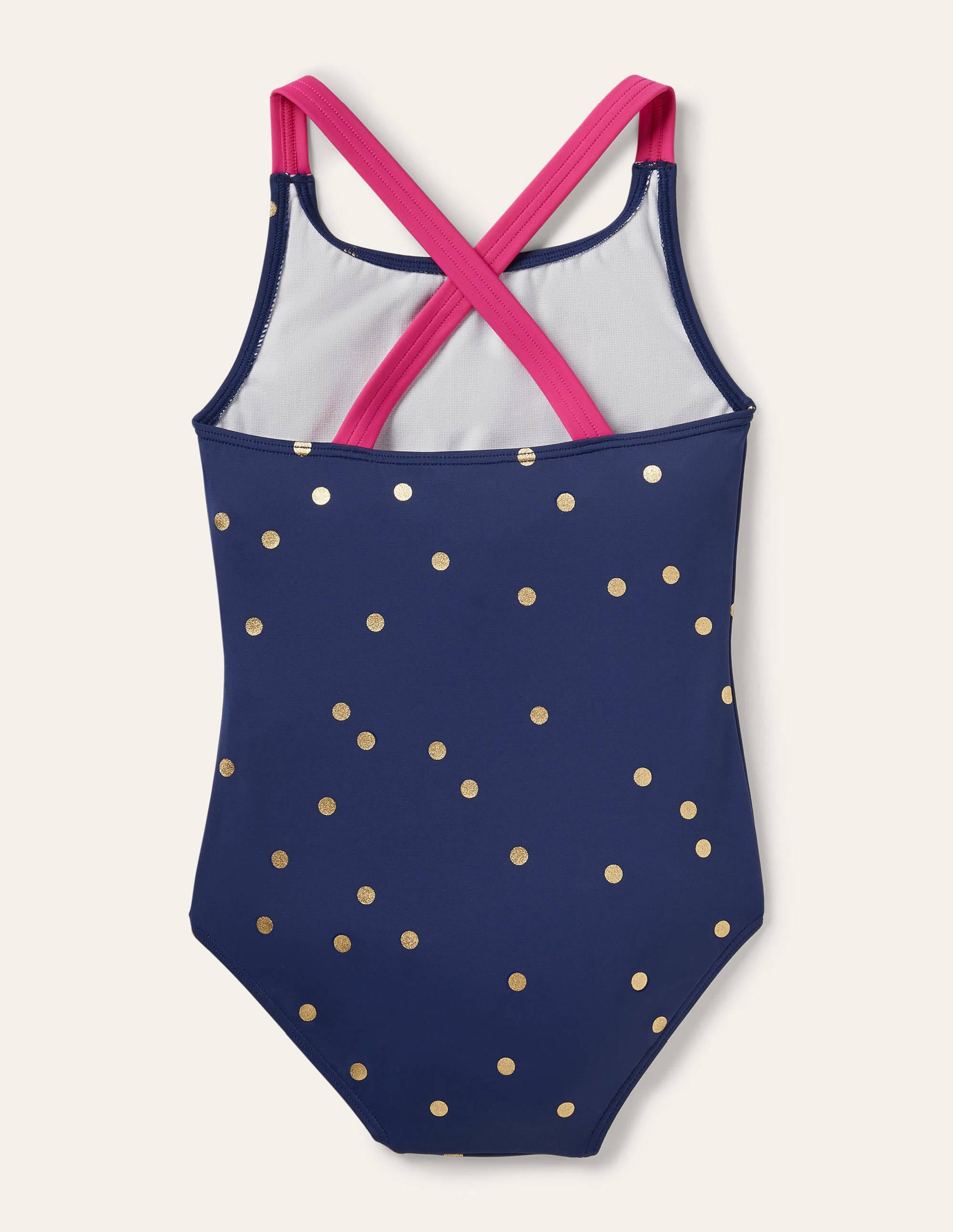 Cross-back Printed Swimsuit-Harmony Blue Gold Spot - Image 2