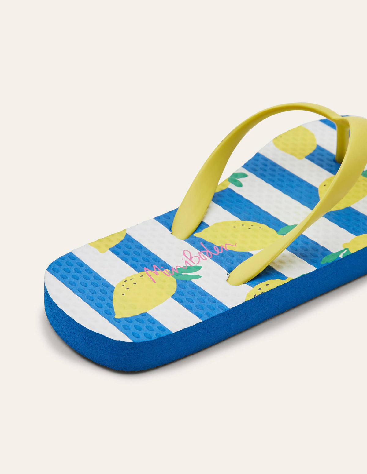 Fröhliche gemusterte Flip-Flops-Naturweiß/Blau, Zitronen - Image 3