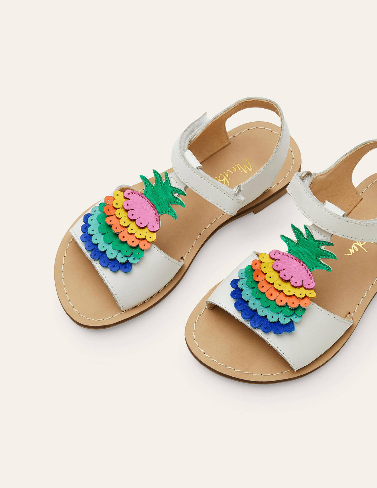 Originelle Ledersandalen-Bunt, Ananas - Image 1