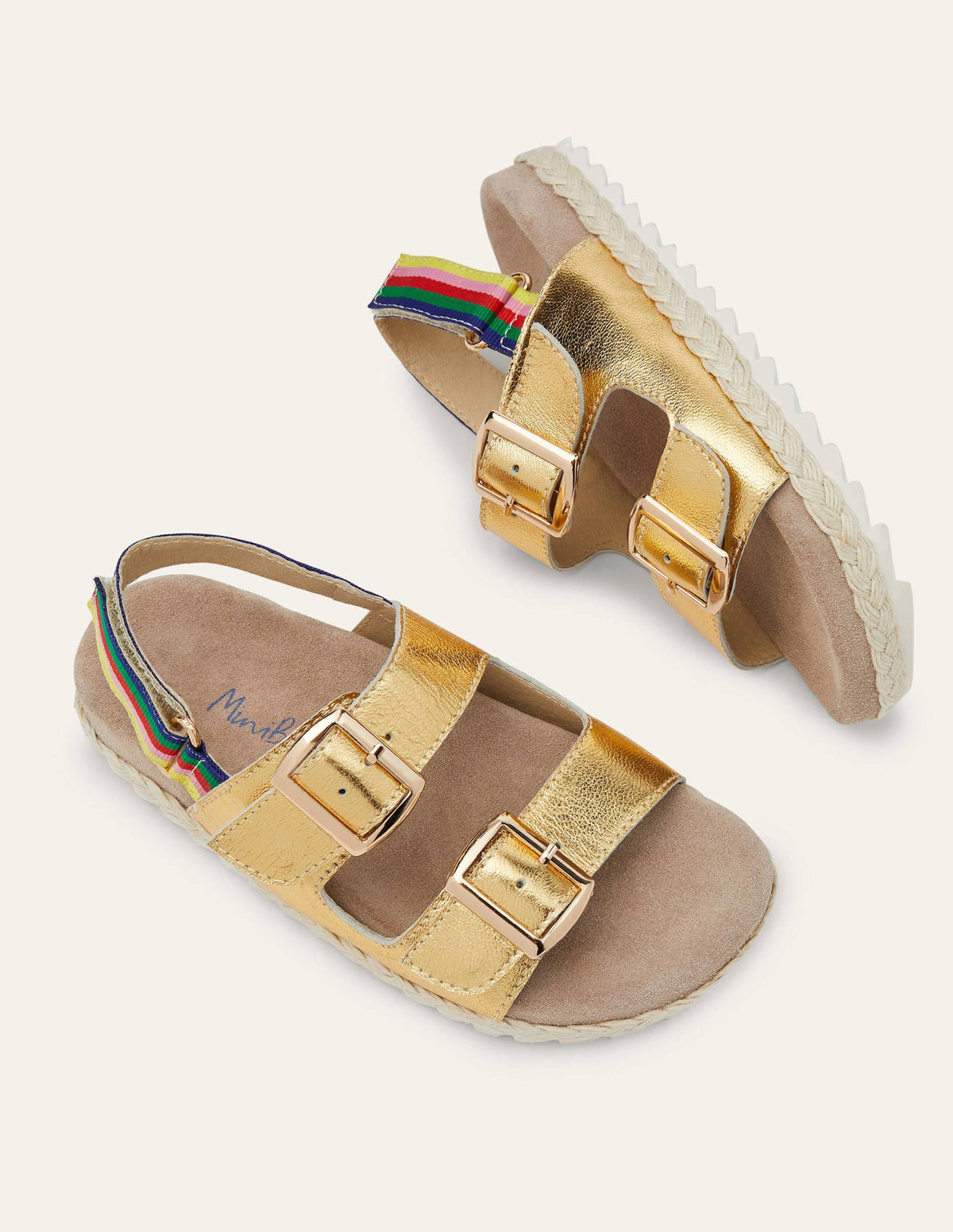 Espadrille-Sandalen-Gold, Regenbogen - Image 1