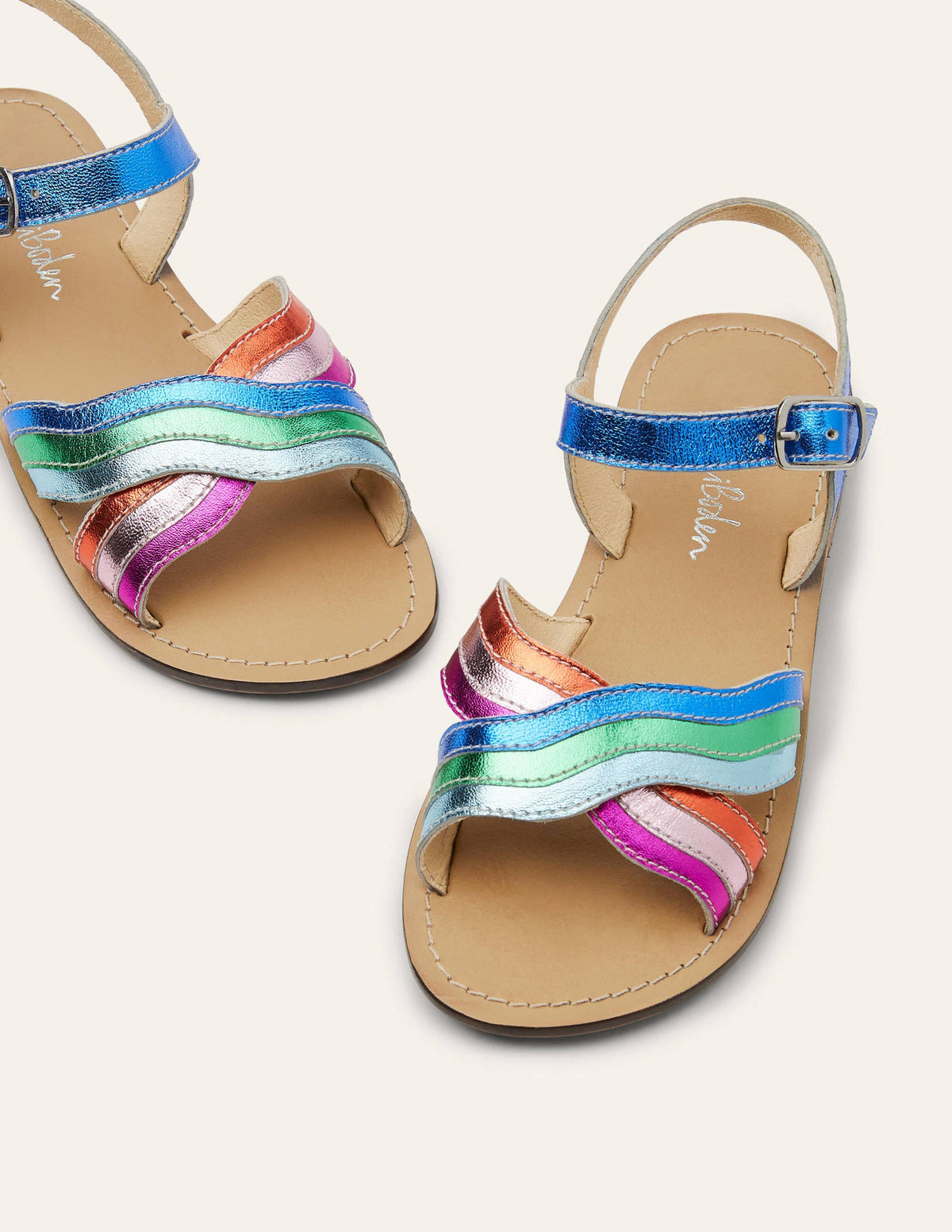 Leather Rainbow Sandals-Multi Metallic - Image 1
