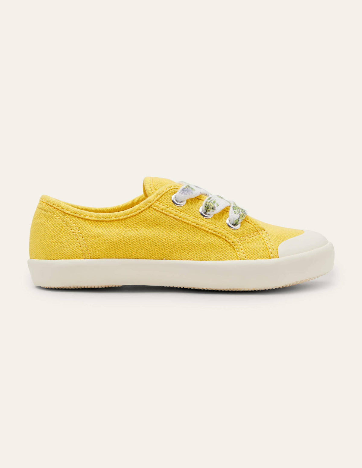 Leinenschuhe mit Blumenschnürsenkeln-Maisgelb - Image 2