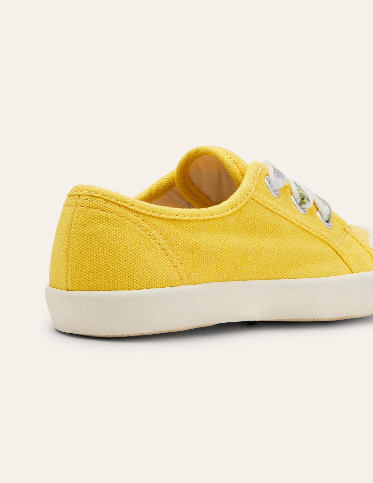Leinenschuhe mit Blumenschnürsenkeln-Maisgelb-3