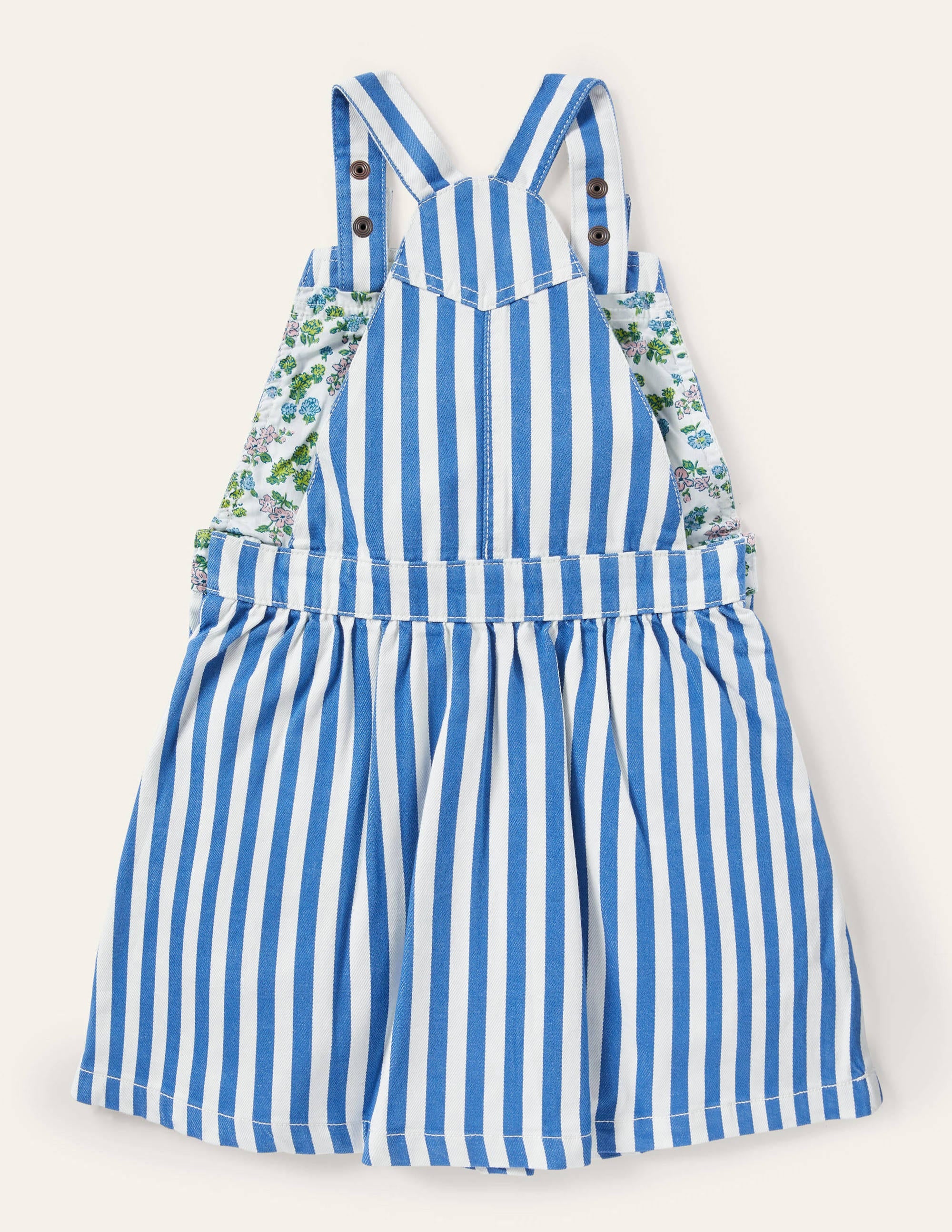 Gewebtes Schürzenkleid-Venedig-Blau, Feine Streifen - Image 2