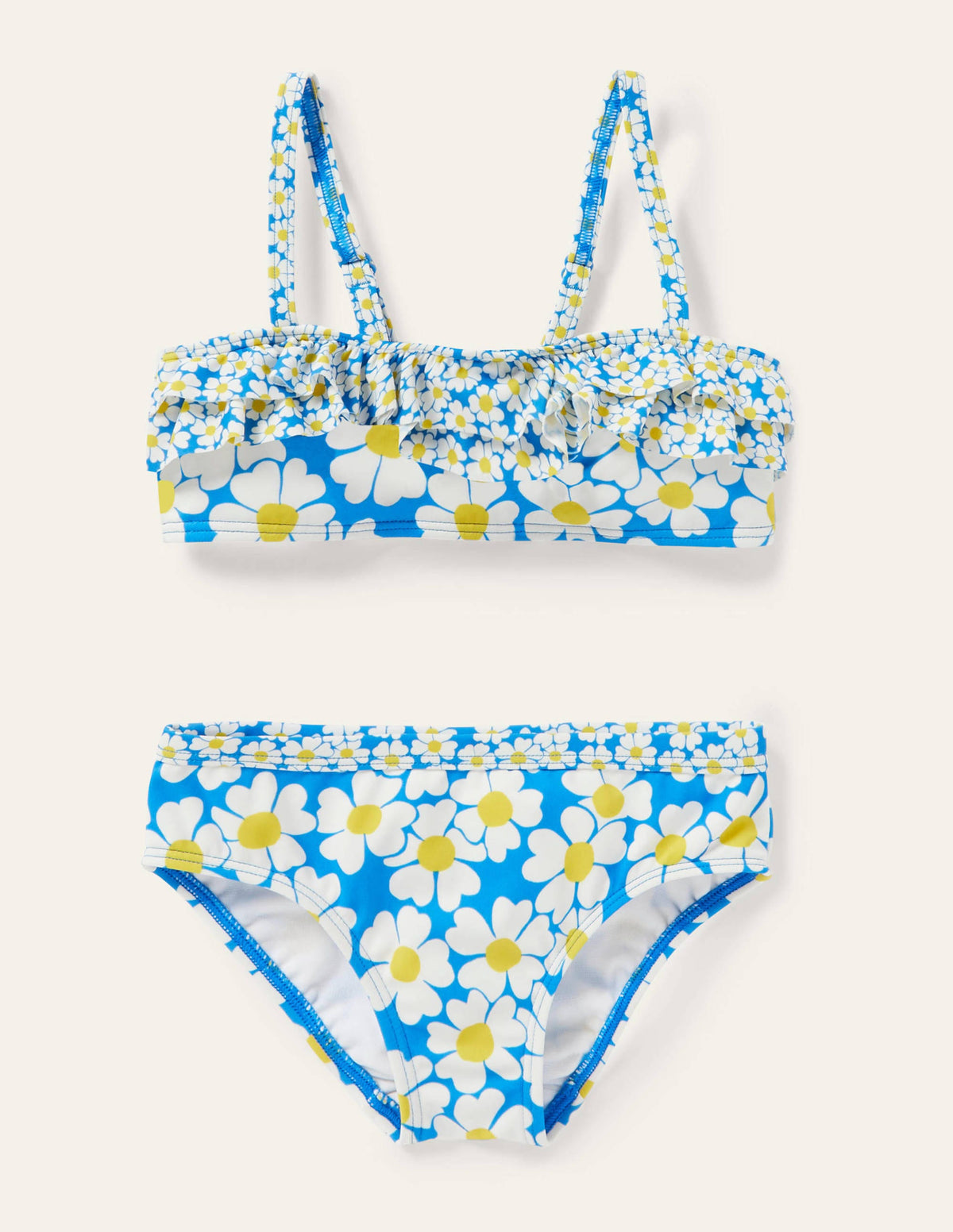 Florales Bikiniset-Marokkoblau, Gänseblümchenmuster - Image 1
