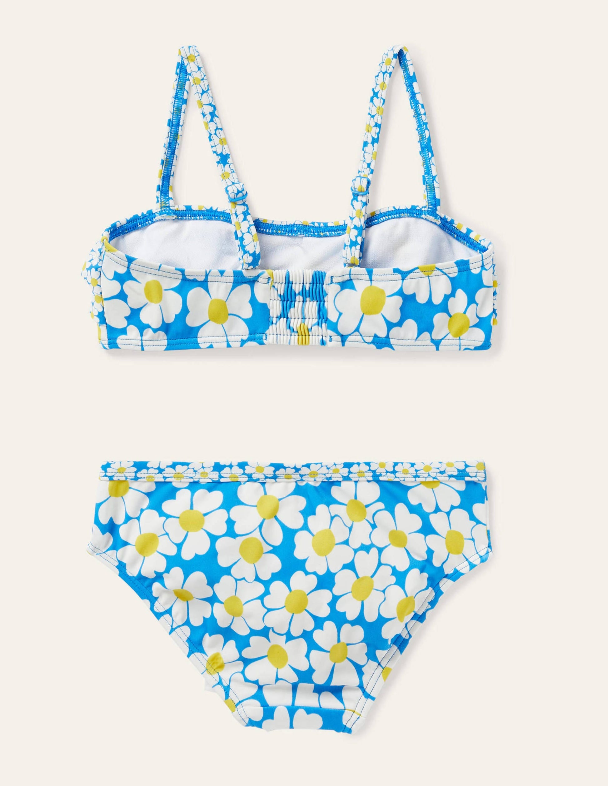 Florales Bikiniset-Marokkoblau, Gänseblümchenmuster-2