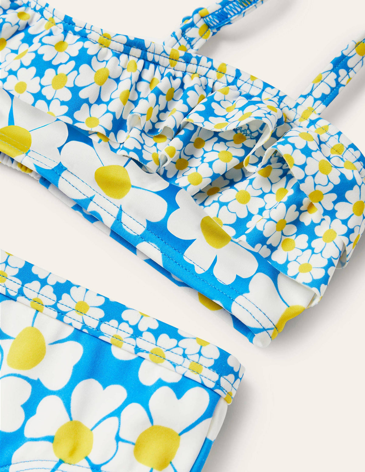 Florales Bikiniset-Marokkoblau, Gänseblümchenmuster-3